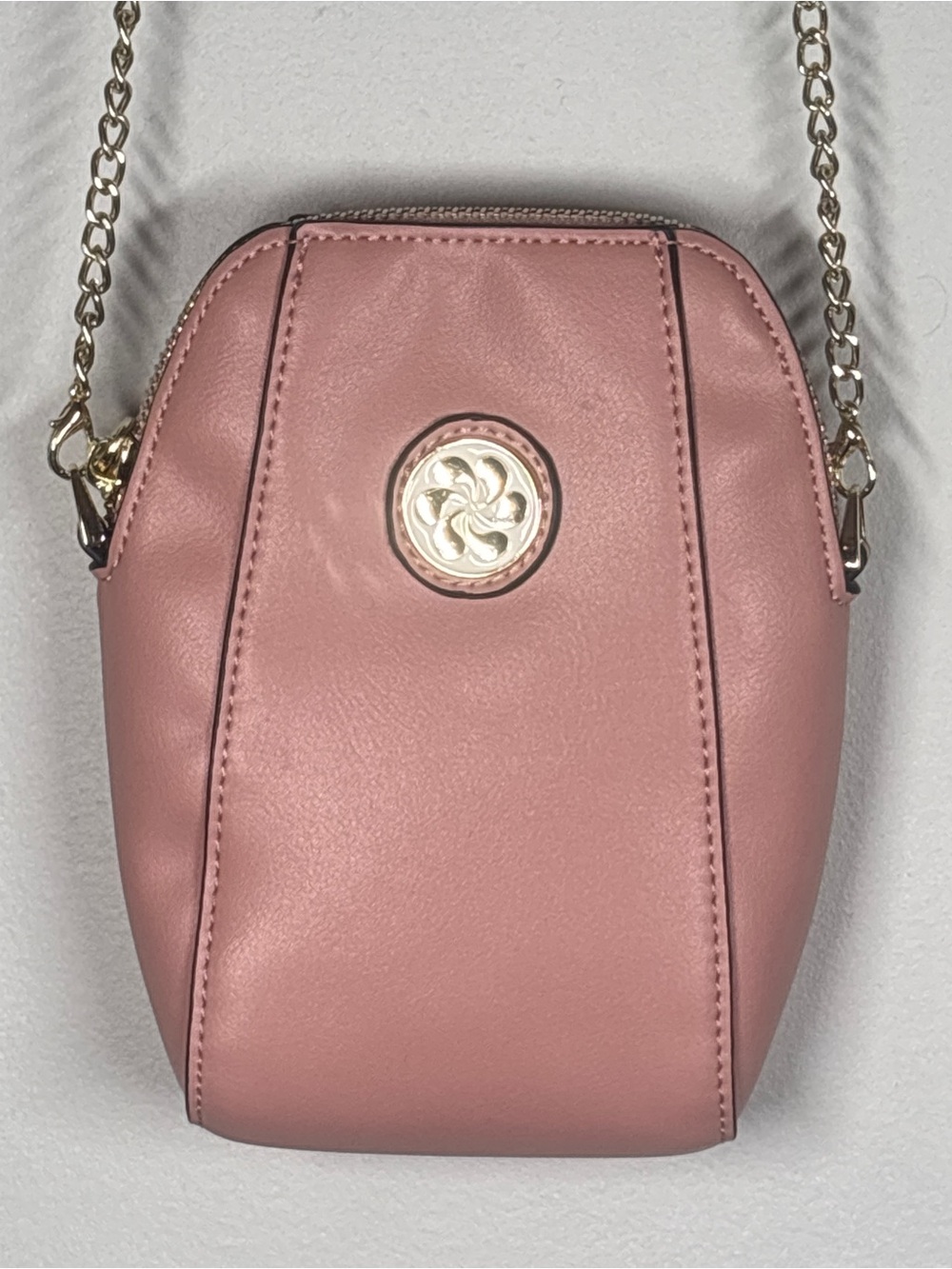 Zocai Women’s Crossbody Bag in Dusty Rose with Gold Accent
